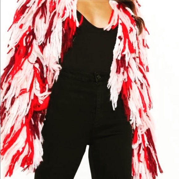 Missguided Sweaters - Fringe Cardigan Sweater Shaggy Cardigan Sweater
